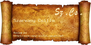Szarvasy Csilla névjegykártya